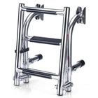 3 Steps Boat Ladder Stainless Steel Boarding Stern/Transom Mount 2+1 Step Ladder