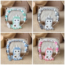 Personalized Name Baby Pacifier Clip Chain Silicone Teether Gift