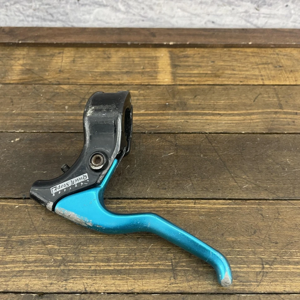 Palanca de freno izquierda BMX Odyssey Quick Stop 2 de colección azul con bisagras falta barril Foto 3 de 4
