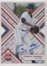 2018 Elite Extra Edition Status Red Die-Cut 75/75 Genesis Cabrera #133 Auto 0b2