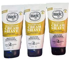 SoftSheen-Carson MAGIC RAZORLESS CREAM SHAVE Bald Head FRESH SCENT Lot 3