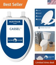 Cassel Slow Close Toilet Seat, Easy Clean, Non Slip Wood Seat, Easy Install,...