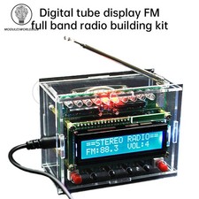 87-108MHz Digital FM Radio Kit LCD Display Soldering Practice DIY Radio Kit Case