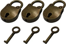Waziaqoc 3PCS Mini Bear Head Shaped Padlock, Retro Shabby Bronze Vintage Style