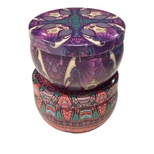 Scented Tin Candle Set Vanilla Wood Sage Sea Salt 2.5oz Gift Home