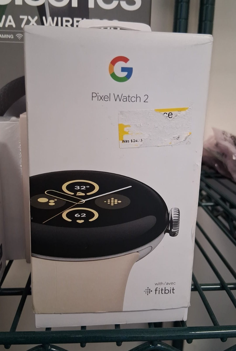 Google Pixel Watch 2 Wifi in Polished Silver Aluminum Case with Porcelain Band Open Box