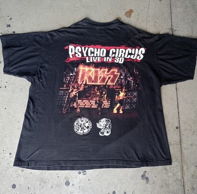 RARE VINTAGE 1998 KISS Psycho Circus T-Shirt LIVE IN 3D -Blue Grape Tag -Size XL