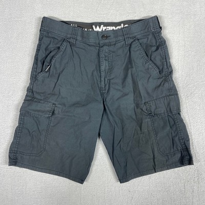 Wrangler ATG Mens 32 All Terrain Gear Cargo Shorts Gray Hiking Outdoor Utility