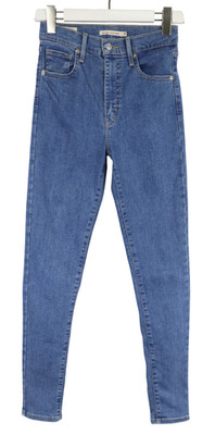 Levi's Mile High Super Skinny Jeans Damen W28/L30 Blau Denim Zip Fly Stretch