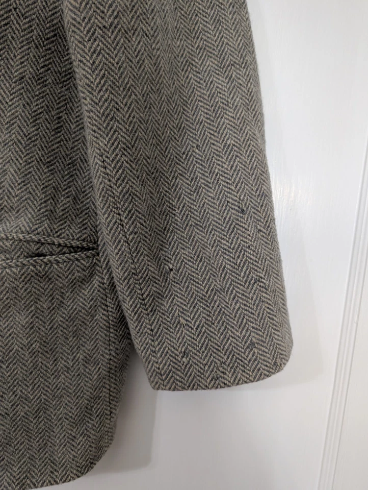 Lauren Ralph Lauren Women’s 18W 100% Wool Herringbone Blazer Jacket Taupe VTG - Image 3 of 4