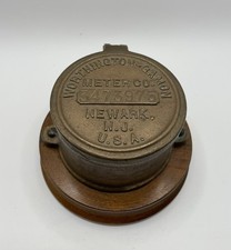 Worthington Gamon Meter Co. Cap Newark New Jersey NJ USA Brass Mounted On Wood