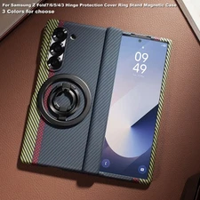 For Samsung Z Fold6 Fold7 5 4 3 Cover Hinge Protection Ring Stand Magnetic Case