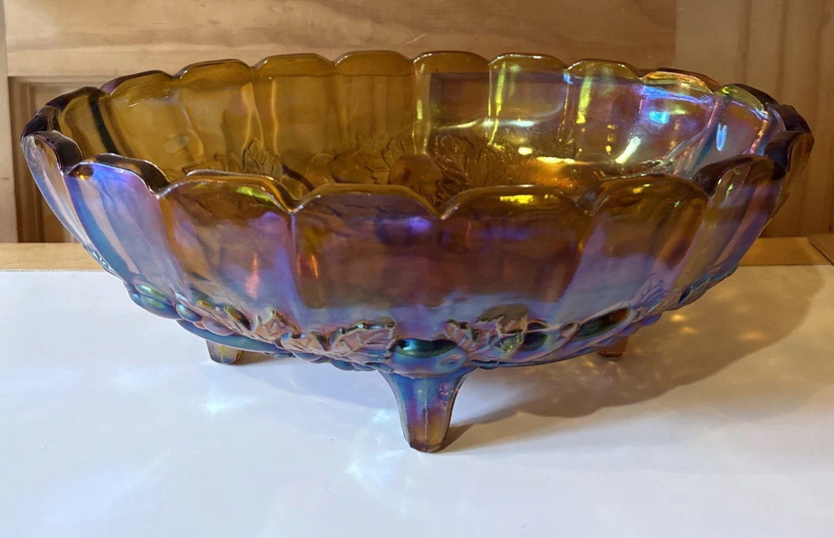Carnival Glass Fruit Bowl In Vintage Northwood Carnival Glass for