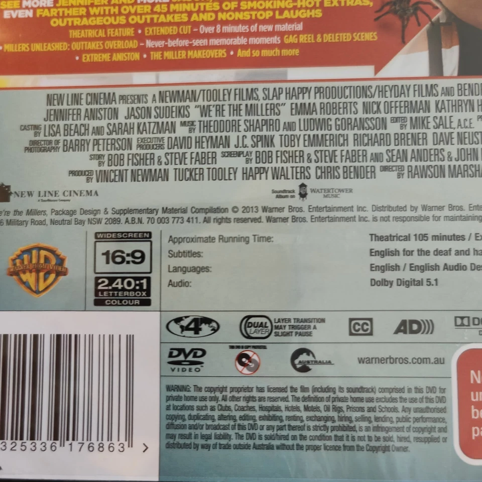 We're The Millers DVD 2013 Region 4 Jennifer Aniston Jason Sudeikis New SEALED - Image 4 of 4