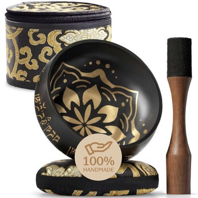 Silent Mind Tibetan Singing Bowl Set   Easy to Play & Beginner Friendly Me