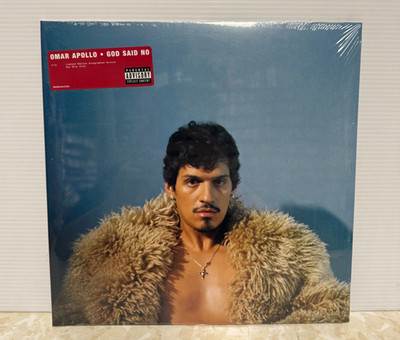 Omar Apollo GOD SAID NO LP Limited Edition Autograph Version Sea Blue Vinyl