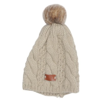 Aran Tradition, Bommelmütze, Größe: ONE SIZE, Acryl/Polyester, Beige, Damen #bAM