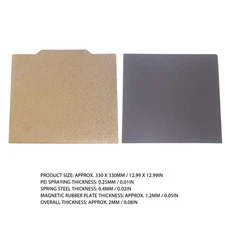 3D Printer Build Plate 330x330mm PEI Spring Steel Sheet With Magnetic Base Part