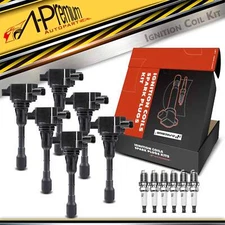 A-Premium 6x Ignition Coil & IRIDIUM Spark Plug Kit for Nissan Maxima INFINITI