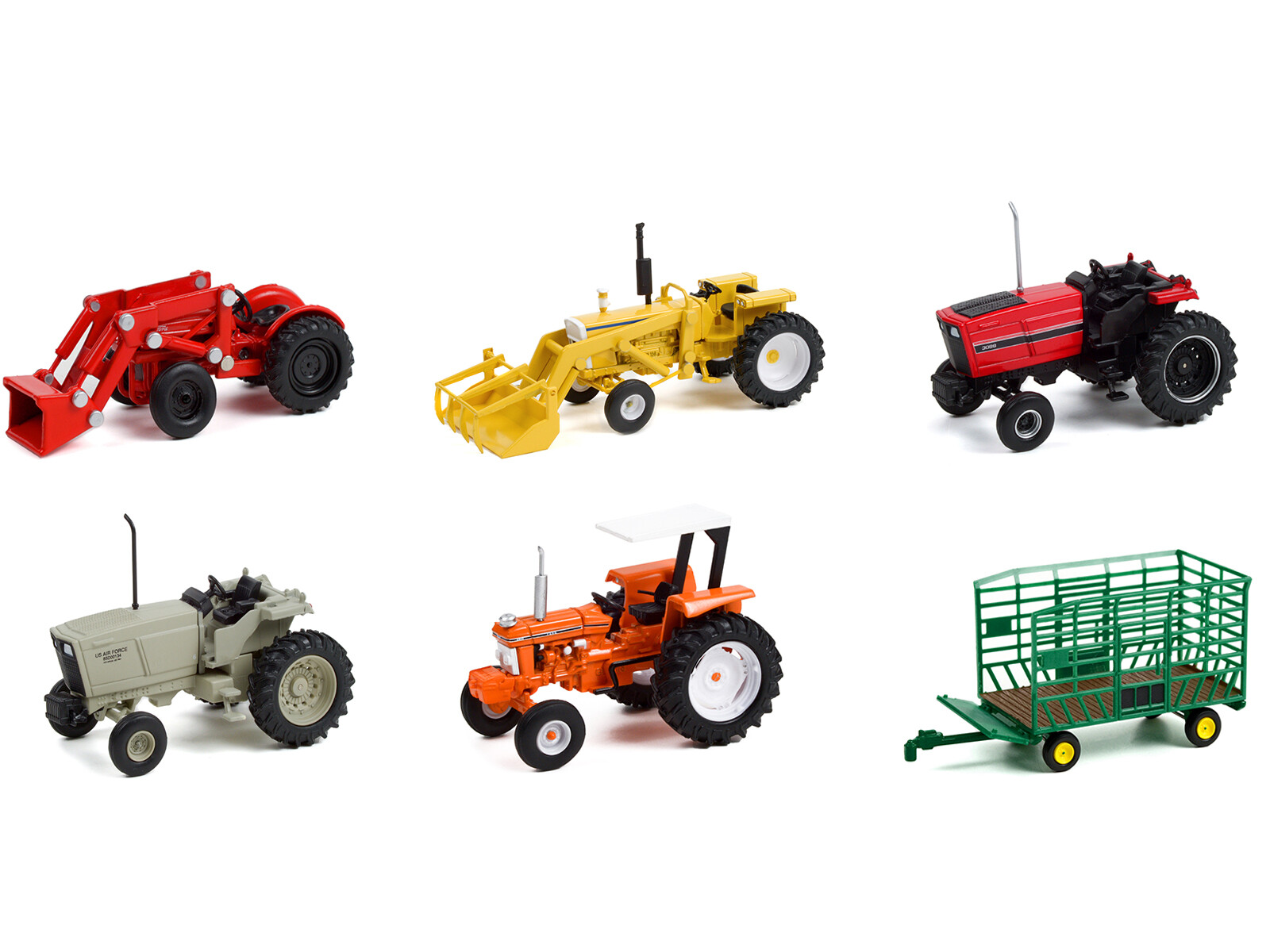 "DOWN ON THE FARM" SERIES 6, SET OF 6 TRACTORS 1/64 DIECAST BY