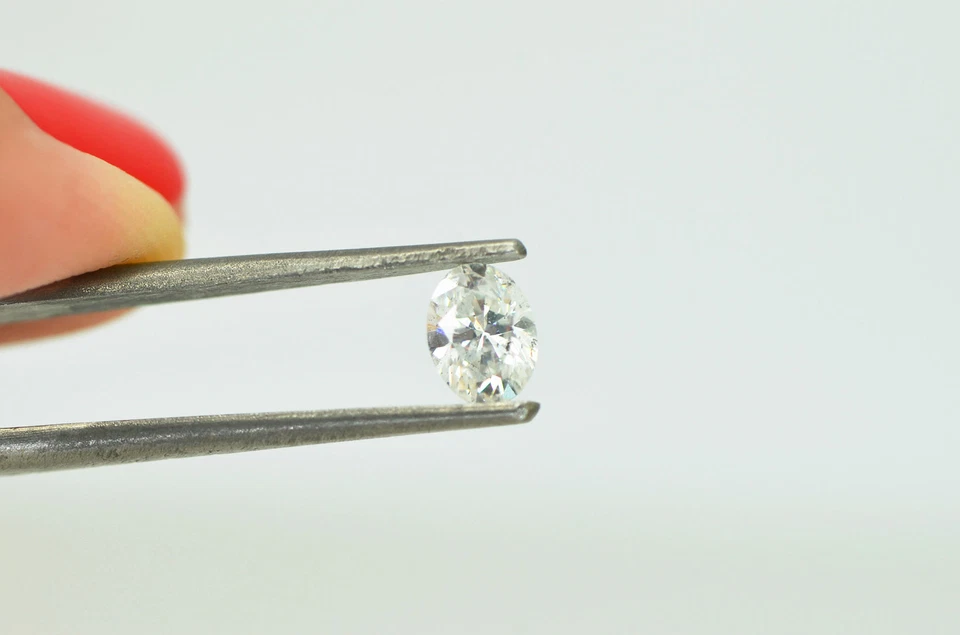 Diamante suelto en forma de ovalado 0,50 quilates certificado F/SI1 real natural mejorado blanco Foto 4 de 4