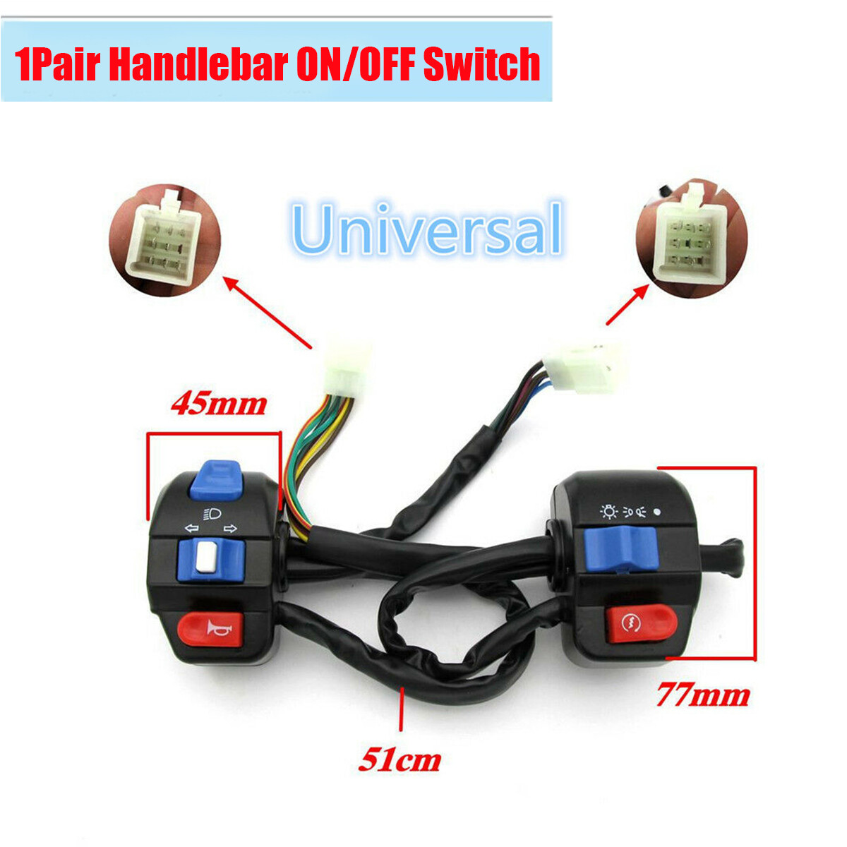 12V Motorcycle 7/8" Handlebar Horn Turn Signal Light Headlight Hi/Lo Beam  Switch | eBay