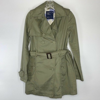 American Eagle Olive Green Short Trench Coat/Jacket Size XS - Main Image