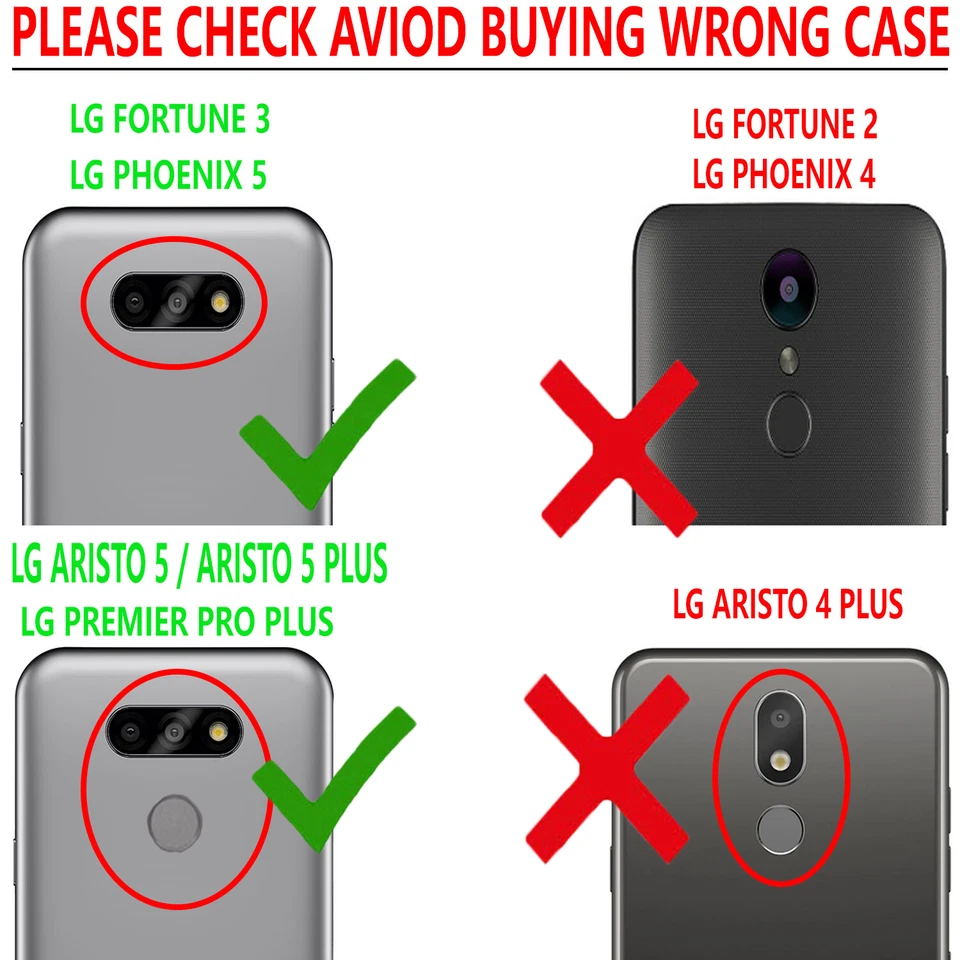 For LG Aristo 5 /Phoenix 5 Case Phone Cover Shockproof Heavy Duty+Tempered Glass - Image 2 of 4