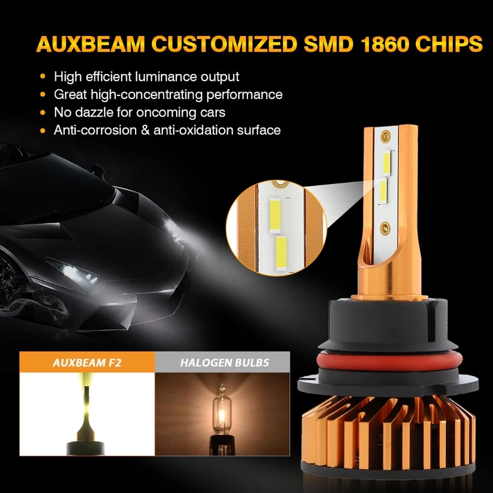 Faro LED AUXBEAM 9004 para Ford F-150 F-250 F-350 1987 1988 1989 1990 1991 Foto 3 de 4