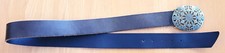 VTG OLD NAVY WOMEN BRWN LEATHER BELT 2.75 Wx3.5"L BRASS BUCKLE SZ M 39 x 1.5
