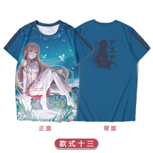 Harajuku Sword Art Online Cosplay Otaku Short Sleeve Round Collar T-Shirt #19 - Afbeelding 1 van 8