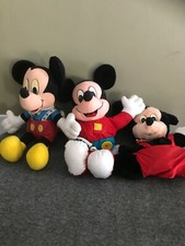 Lot of 3 Walt Disney Mickey Mouse Plush Toys -Hand Puppet Applause Etc 11-16"