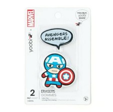 Marvel 3D Avengers Captain America 2 pk Big erasers back to school supplies