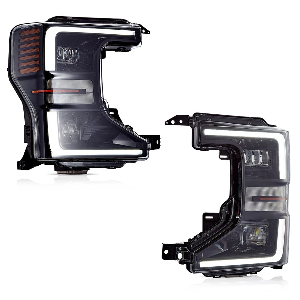 Full LED Headlights For 2020-2022 Ford F250 F350 Super Duty Halogen Front Lamps - Image 2 of 4