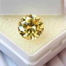 1 CT Natural Yellow Diamond Round Cut 6.50mm VVS1 D Grade Certified Stone D02