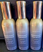 3x Bath and Body Works MAHOGANY TEAKWOOD Home Fragrance Room Spray 1.5 oz each