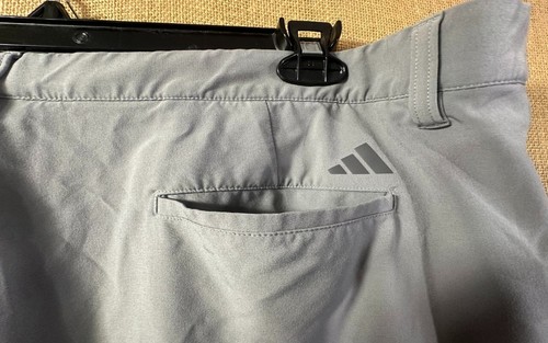 Adidas Hombre’s Gris Plano Sólido Atlético Pantalones 44W Cremallera Bolsillos Vietnam - Imagen 2 de 5