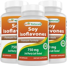 3 Pack Best Naturals Soy Isoflavones 750 mg 1...