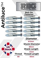 10X Antiluce™ Fastener M8 x 18mm Bolt-On | Drop Lock Horsebox, Trailer-Tailgate