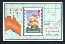 Pitcairn Islands 1988 $3 Celebrate Australia's Bicentenary - MUH Mini Sheet