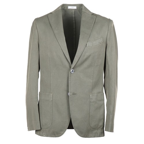 42R Men's Bret Lawrence NYC Blazer Grey/Blue 100% Silk Herringbone