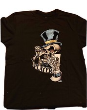 Camiseta Dark Attitude Skulls Con Brillos Informal Manga Corta (EL JUGADOR)