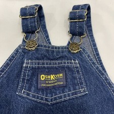 Vintage Oshkosh Overalls Union Made sz 12 Mo S Vestback denim dark wash USA made