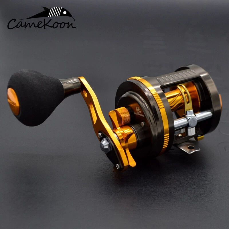 Saltwater Round Baitcasting Reel with Loud Bait Clicker for