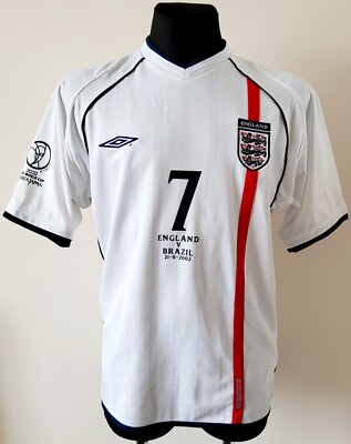 England 2001 - 2003 Home football Umbro shirt #7 Beckham size