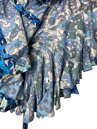 Rhode Womens Small Emma Dress Mini Button Poplin Blue Belted - Picture 6 of 12