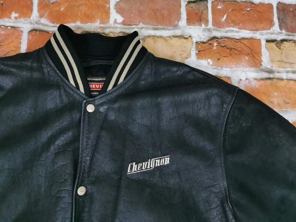 Chevignon Vintage Veste RUNDBOGEN Authentique Noir Rouge Taille:XXL Pointe Top - Image 3 of 4