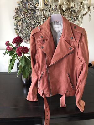 pierre Balmain Lederjacke biker Gr.42 lachs