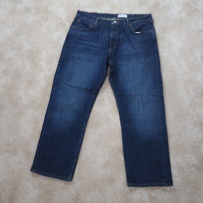 Wrangler Relaxed Straight Jeans Men s 36x29 Blue Denim Workwear