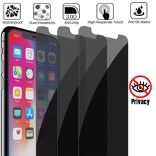 For iPhone 13 12 11 XS XR X 8 7 6 SE Tempered Glass Privacy Screen Protector Lot